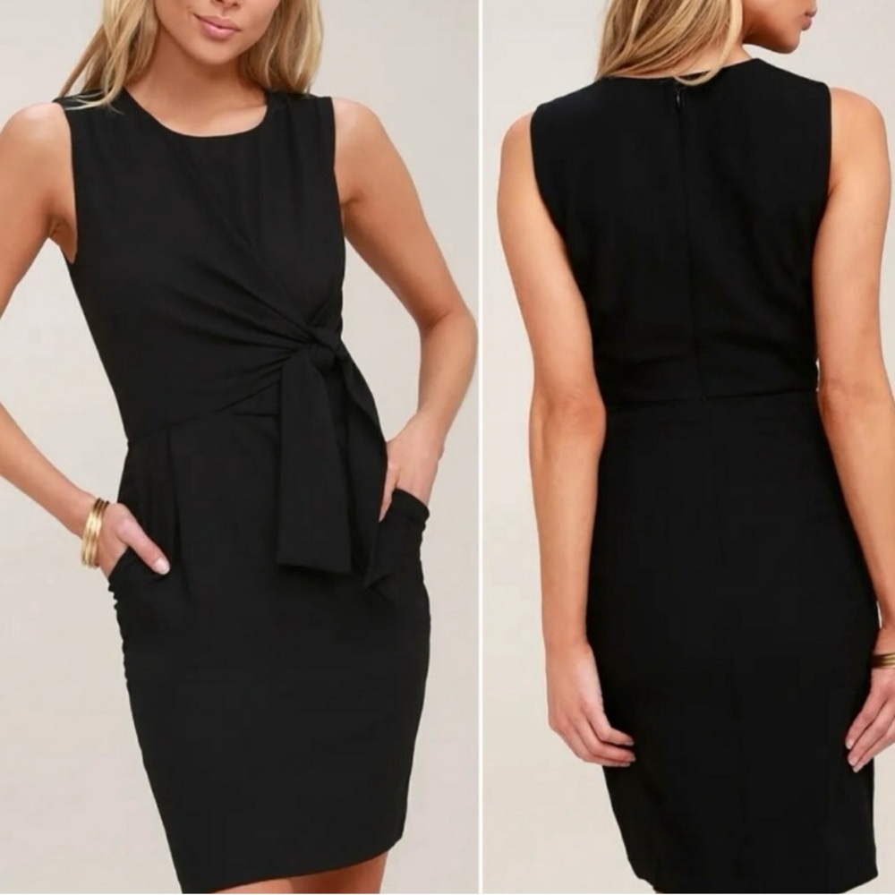 Lulus Zealous Love black tie-front dress size S